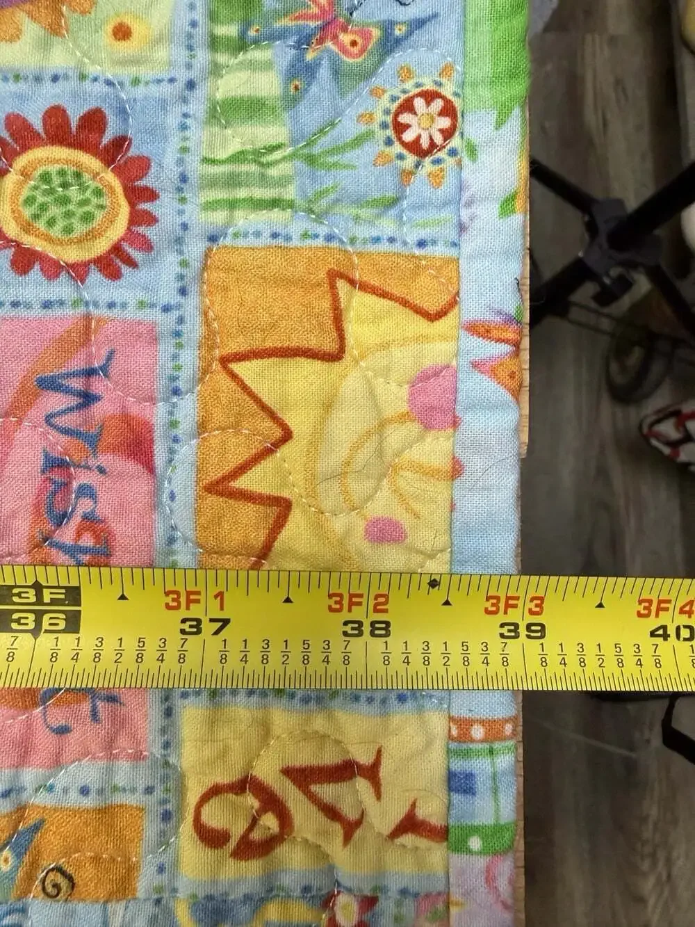 Handmade Baby/Toddler Quilt.  50”x39” Butterflies, Sunshine, multi-color